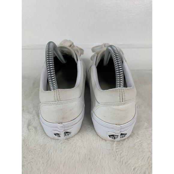 Vans Old Skool white Platform Shoes Women's Size 7 Canvas Sneakers - Picture 3 of 8